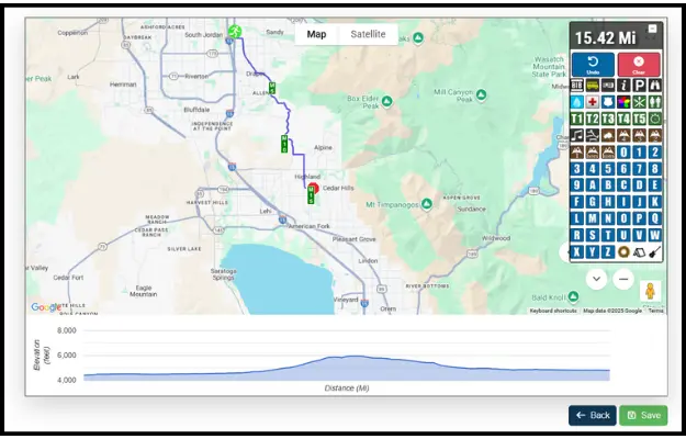 Elevation Chart Course Map Builder