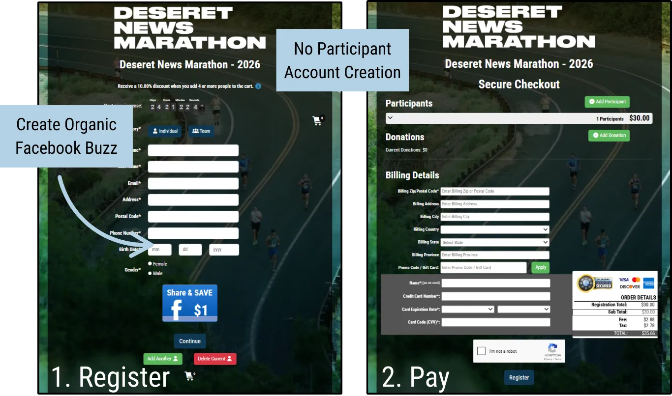 simple online race registration free