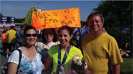 Race Entry 2017 Scholarship Winner Erin Stenzel at Finish Line